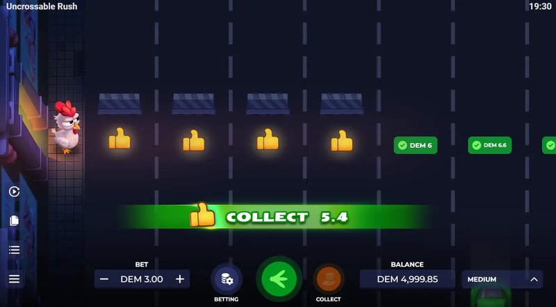 Uncrossable rush demo - Experimenta el Ralentizador Sin Fin del Juego de Azar de UnCrossable Rush